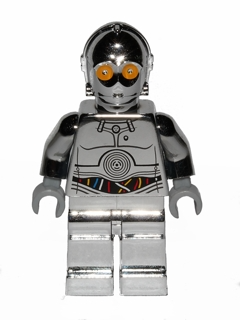 TC-14 Protocol Droid - Chrome Silver with Blue, Red and White Wires Pattern