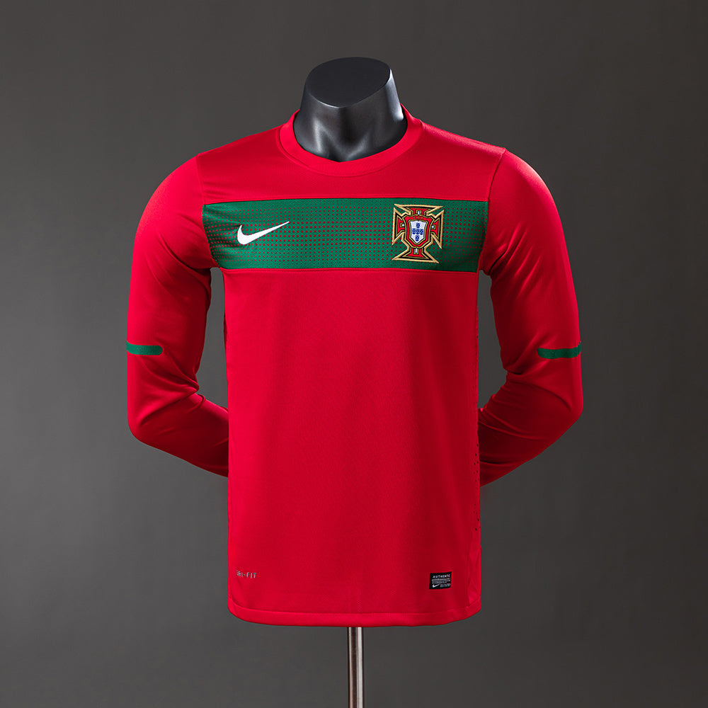Portugal Jersey 2010 Home Retro Football Kit Long Sleeves