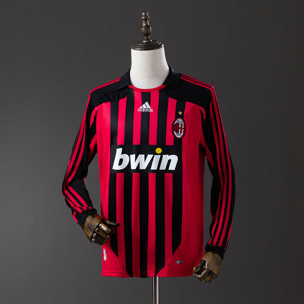 AC Milan Jersey 2007/08 Home Retro Football Kit Long Sleeves product image 1