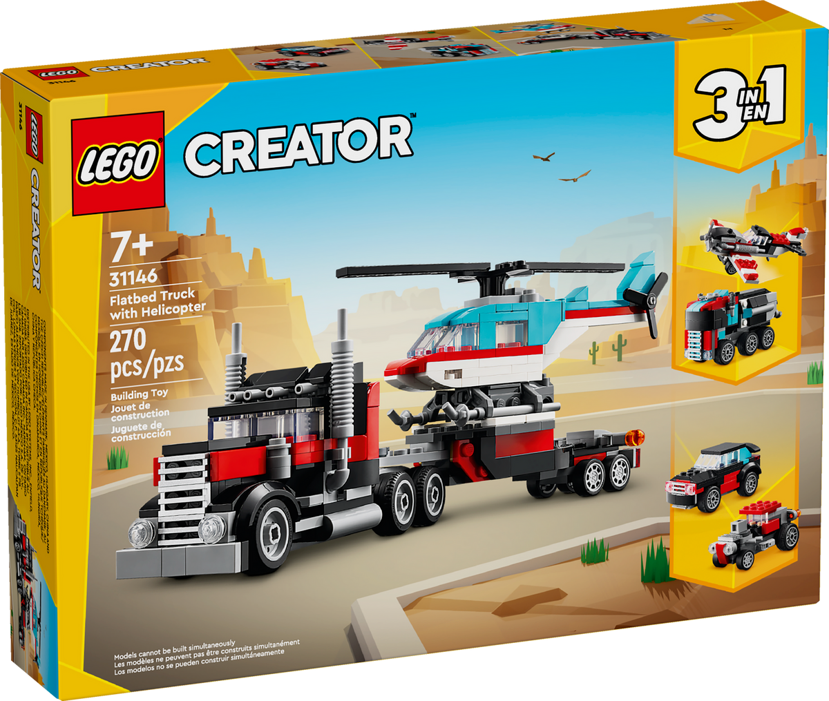 31146 Flatbed Truck with Helicopter product image 2, provided for visual reference and product detail review