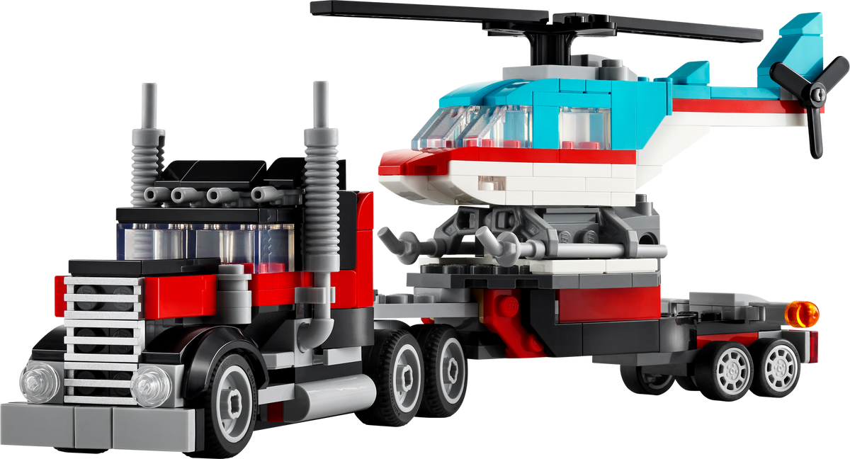 31146 Flatbed Truck with Helicopter product image 3, provided for visual reference and product detail review