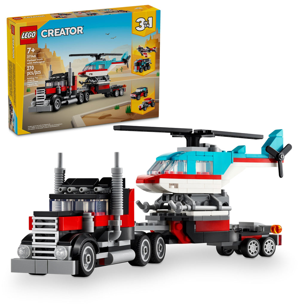 31146 Flatbed Truck with Helicopter product image 1, provided for visual reference and product detail review
