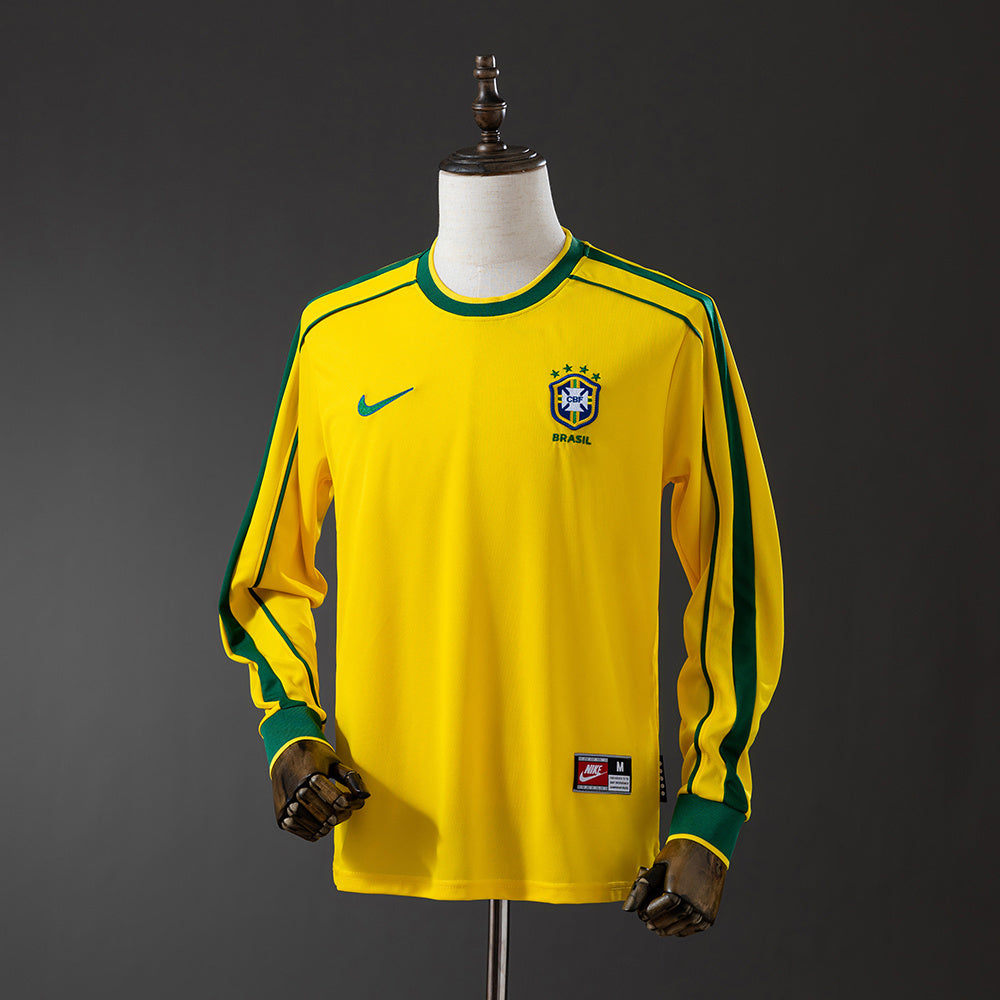 Brazil Jersey 1998 Home Retro Football Kit Long Sleeves product image 1