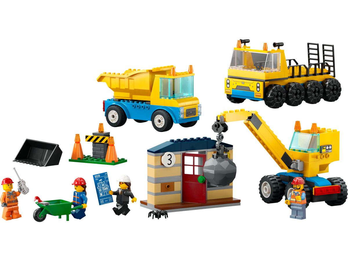 60391 Construction Trucks and Wrecking Ball Cr product image 3, provided for visual reference and product detail review