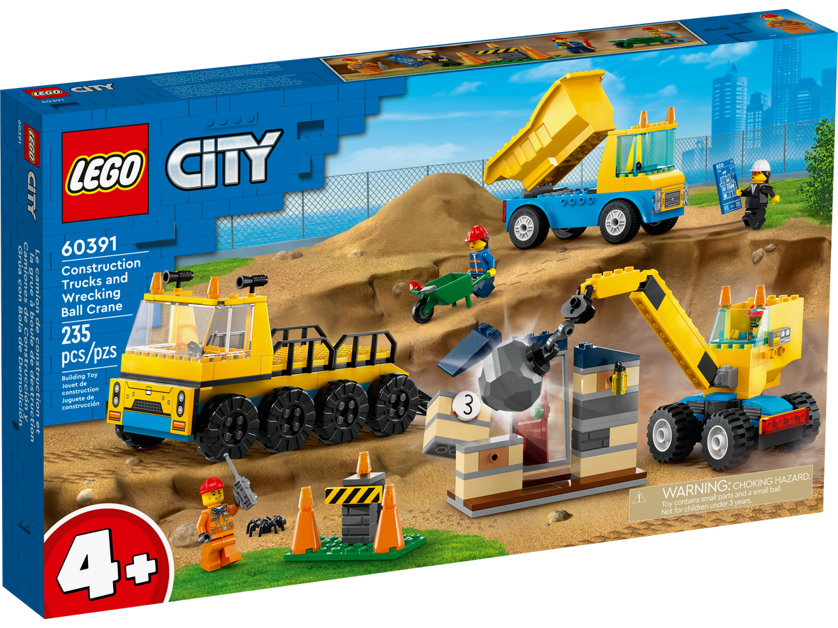 60391 Construction Trucks and Wrecking Ball Cr product image 1, provided for visual reference and product detail review