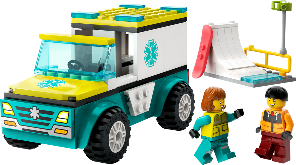 60403 Emergency Ambulance and Snowboarder product image 3, provided for visual reference and product detail review
