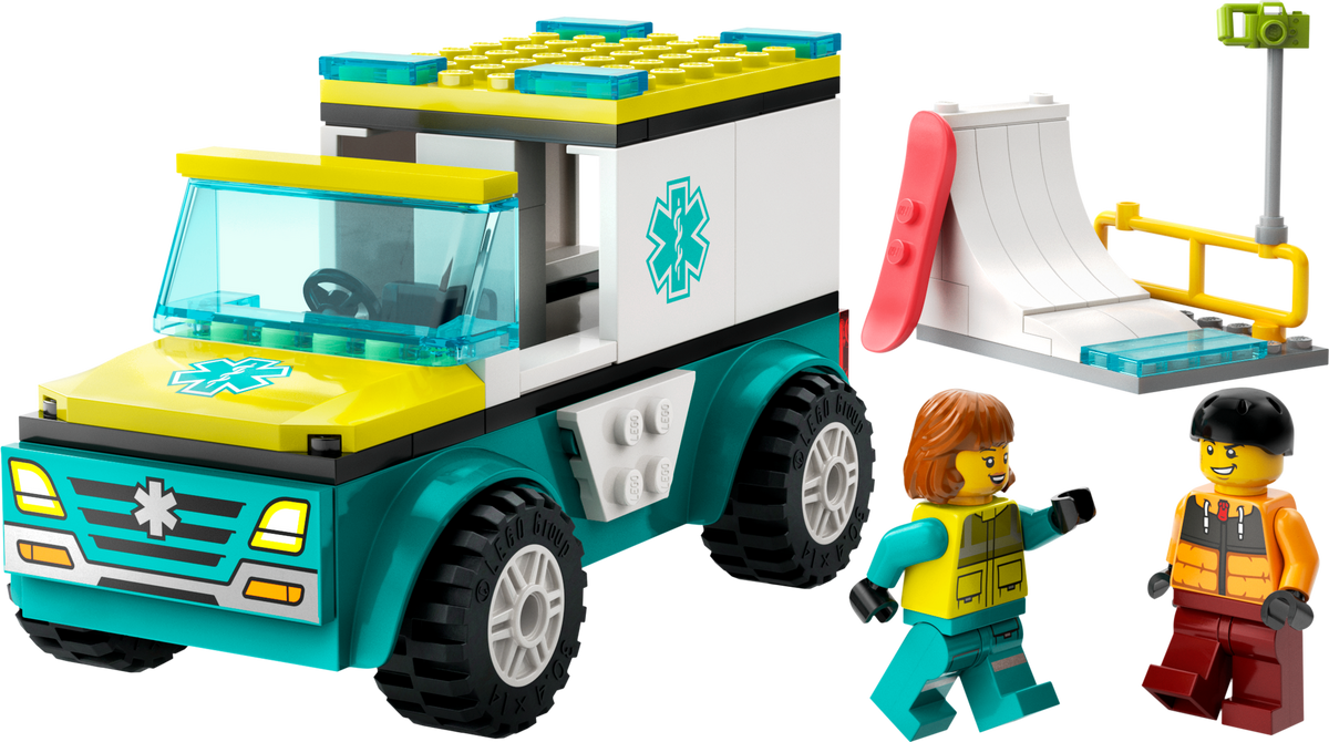 60403 Emergency Ambulance and Snowboarder product image 3, provided for visual reference and product detail review
