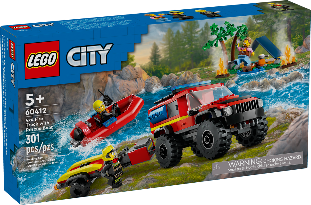 60412 4x4 Fire Truck with Rescue Boat product image 2, provided for visual reference and product detail review