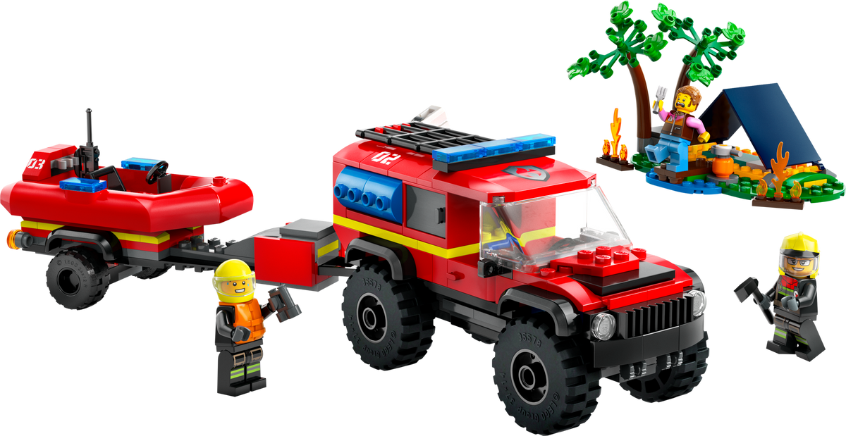 60412 4x4 Fire Truck with Rescue Boat product image 3, provided for visual reference and product detail review