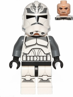 Clone Trooper, 104th Battalion 'Wolfpack' (Phase 2) - Dark Bluish Gray Markings, Large Eyes product image 1, provided for