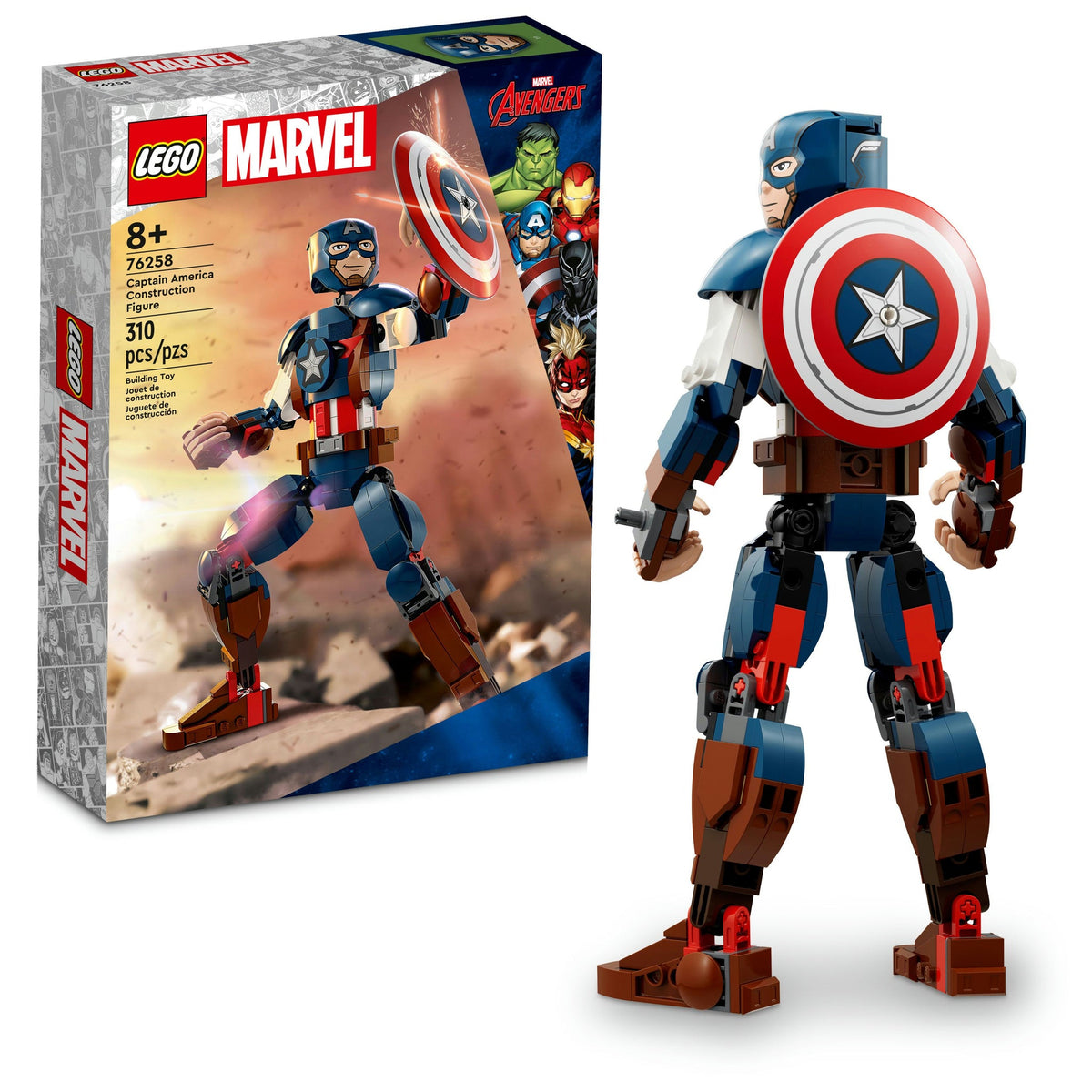 76258 Captain America Construction Figure product image 1, provided for visual reference and product detail review