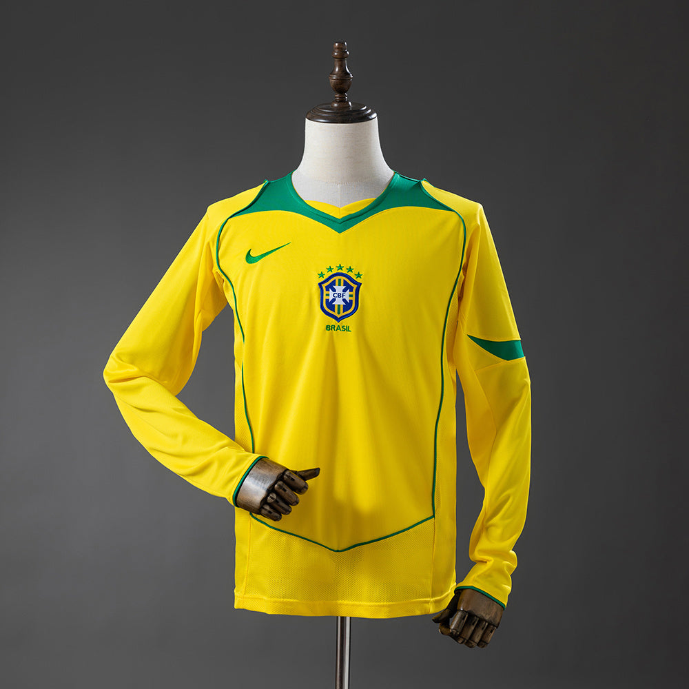 Brazil Jersey 2004 Home Retro Football Kit Long Sleeves product image 1
