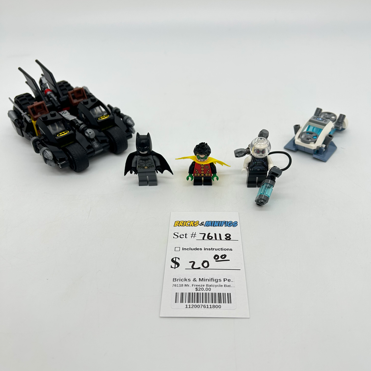 76118 Mr. Freeze Batcycle Battle (U) product image 1, provided for visual reference and product detail review
